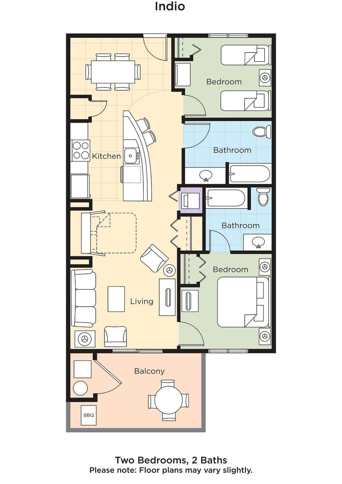 Two bedroom floor plan