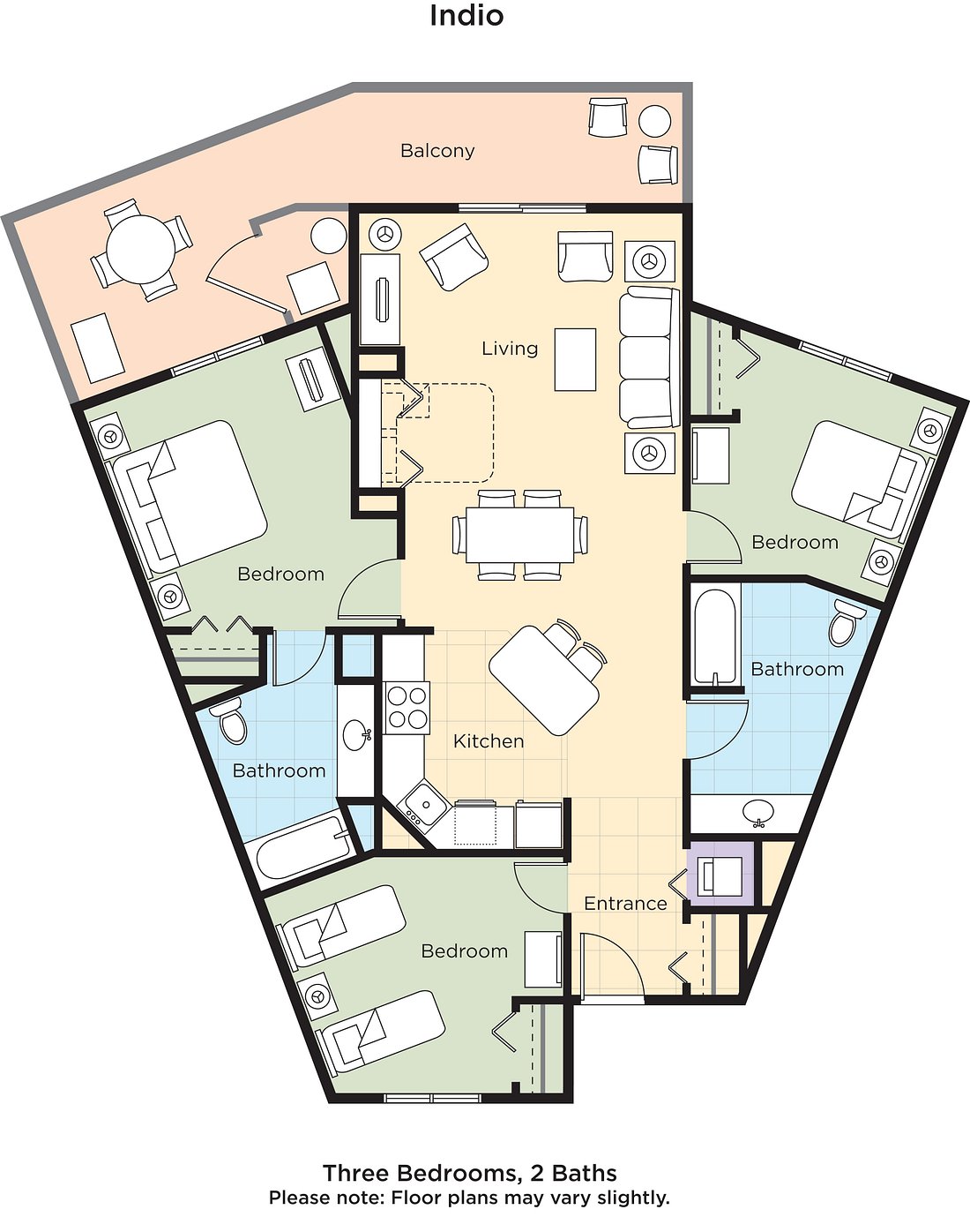 Three bedroom floor plan